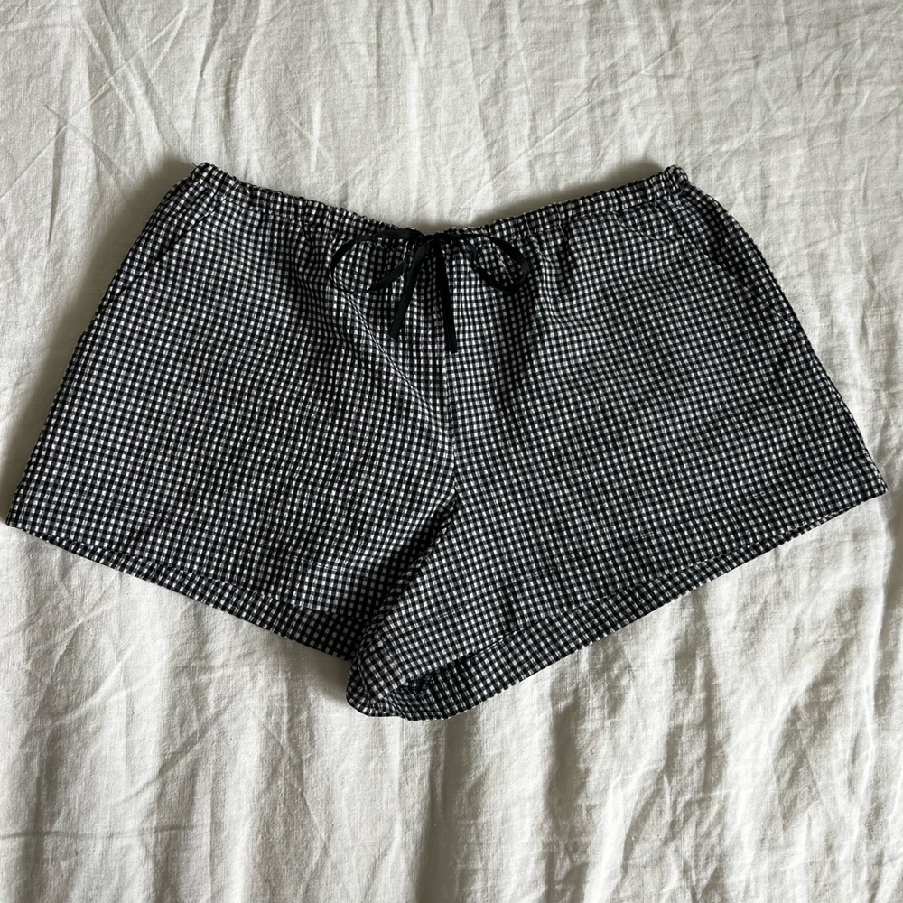 Zara Cotton/Linen Gingham Shorts